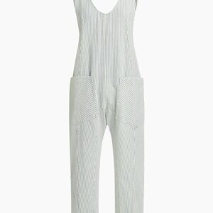 Striped Denim Overalls